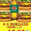 4 X BURGUER + REFRI  1 LITRO