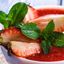 Pomodorini al Basilico, Cioccolato Fondente e Gazpacho di Fragole