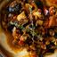 Eggplant Ragu atop Creamy Polenta