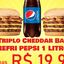 2 TRIPLO CHEDDAR BACON + refri 1 LITRO