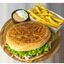 Hamburger La Senchi + cartofi + suc