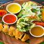 Set E: Mango Stuffed Chicken + Crispy Kangkong + Vegetable salad (+choice of sauce) + Plain Rice