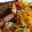 Łosoś Teriyaki z Ryżem i Warzywami
