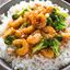 King Prawn with Ginger & Broccoli with boiled rice