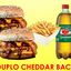 2 DUPLO CHEDDAR BACON + BATATA P + REFRI 1 LT