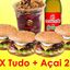 4 X Tudo + 4 Açai 250 ML + Conv. 2 lt