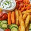 Τραγανή Ποικιλία Τηγανιτών Λαχανικών | Crispy Vegetable Platter served with tzatziki