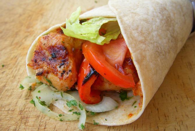 Chicken kebab wrap