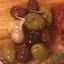 marinated black & green queen olives