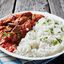 Set 7 - beef stew with rice and 2 eggs